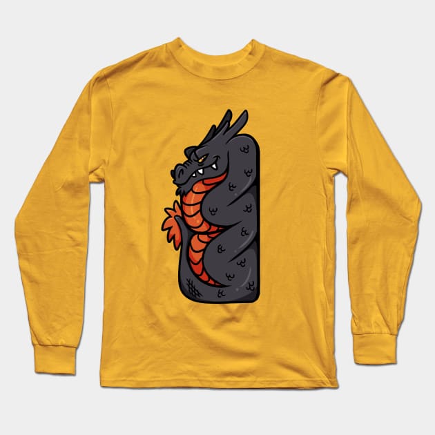 Black Dragon Totem Long Sleeve T-Shirt by therealfirestarter